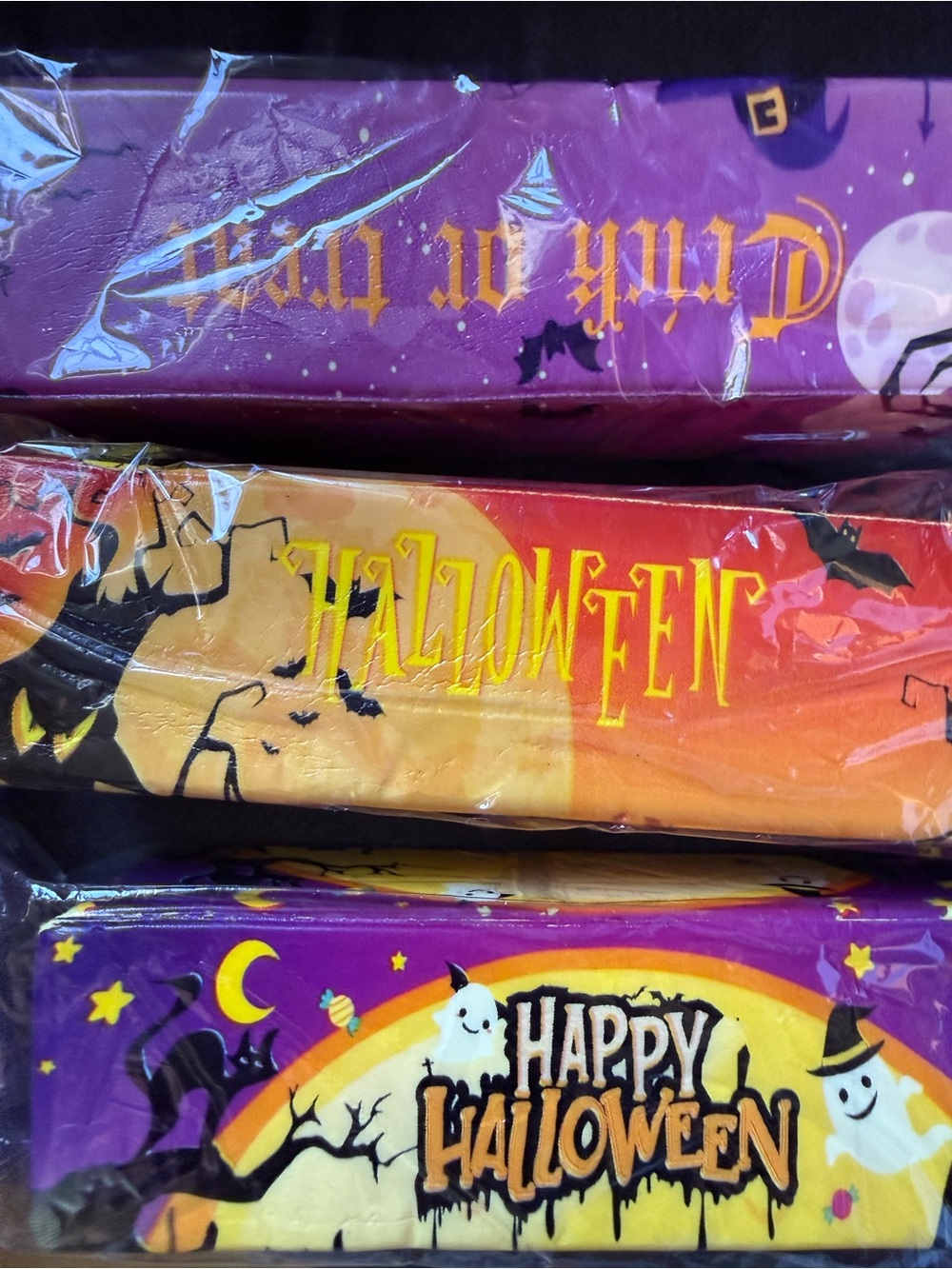 Happy Halloween Purple, Orange & Yellow Party Napkins - Unbranded